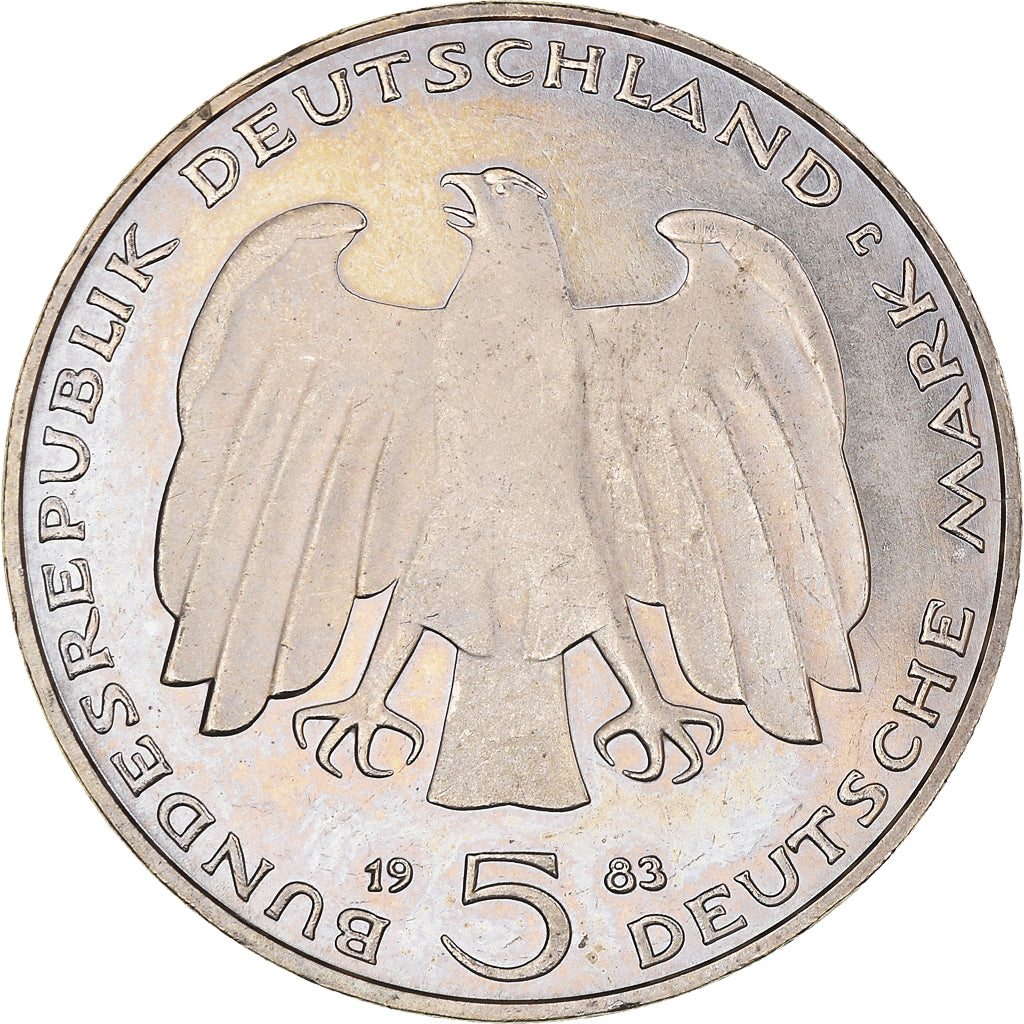 Coin, GERMANY - FEDERAL REPUBLIC, 5 Mark, 1983, Hamburg, Germany, AU(55-58)