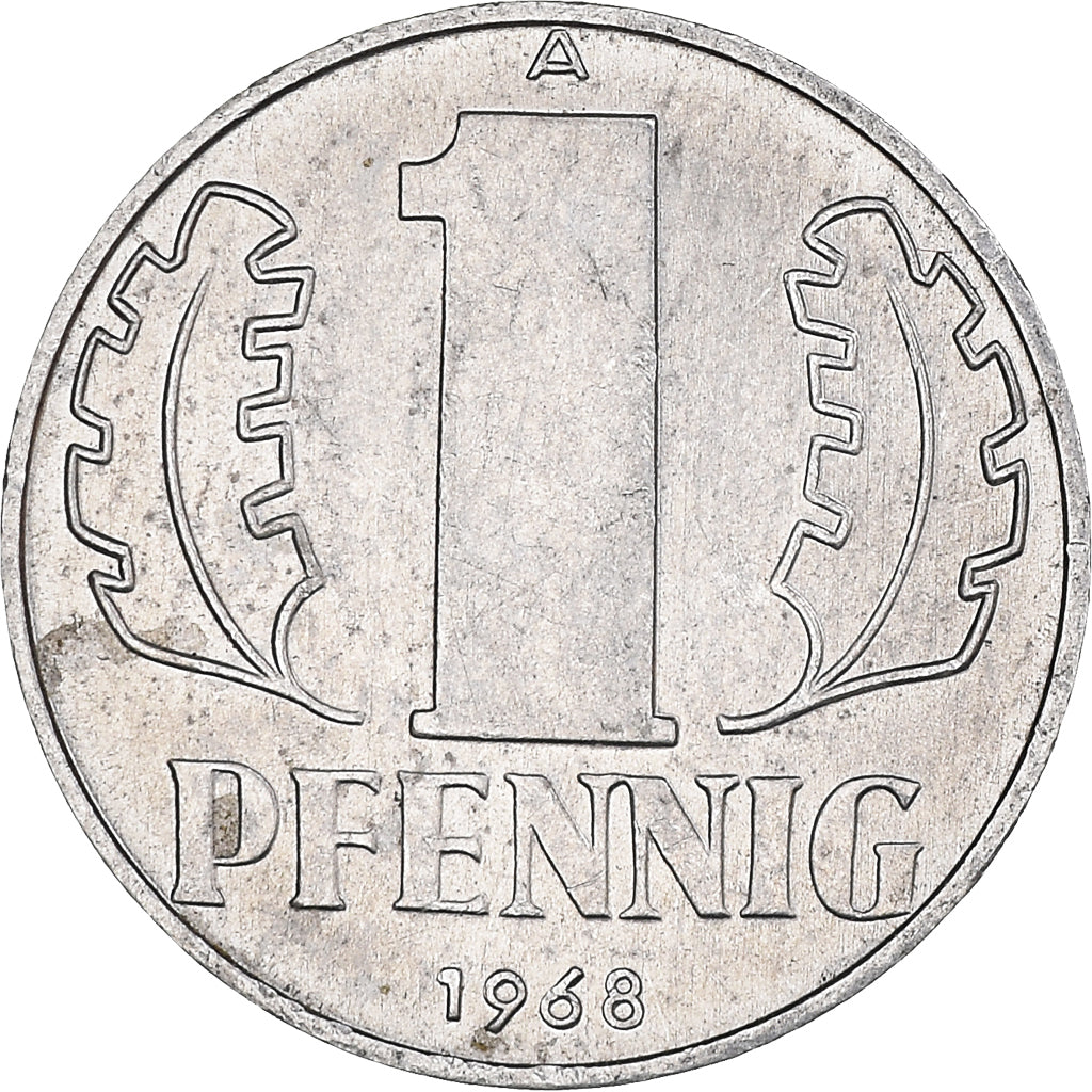 Coin, GERMAN-DEMOCRATIC REPUBLIC, Pfennig, 1968, Berlin, AU(55-58), Aluminum