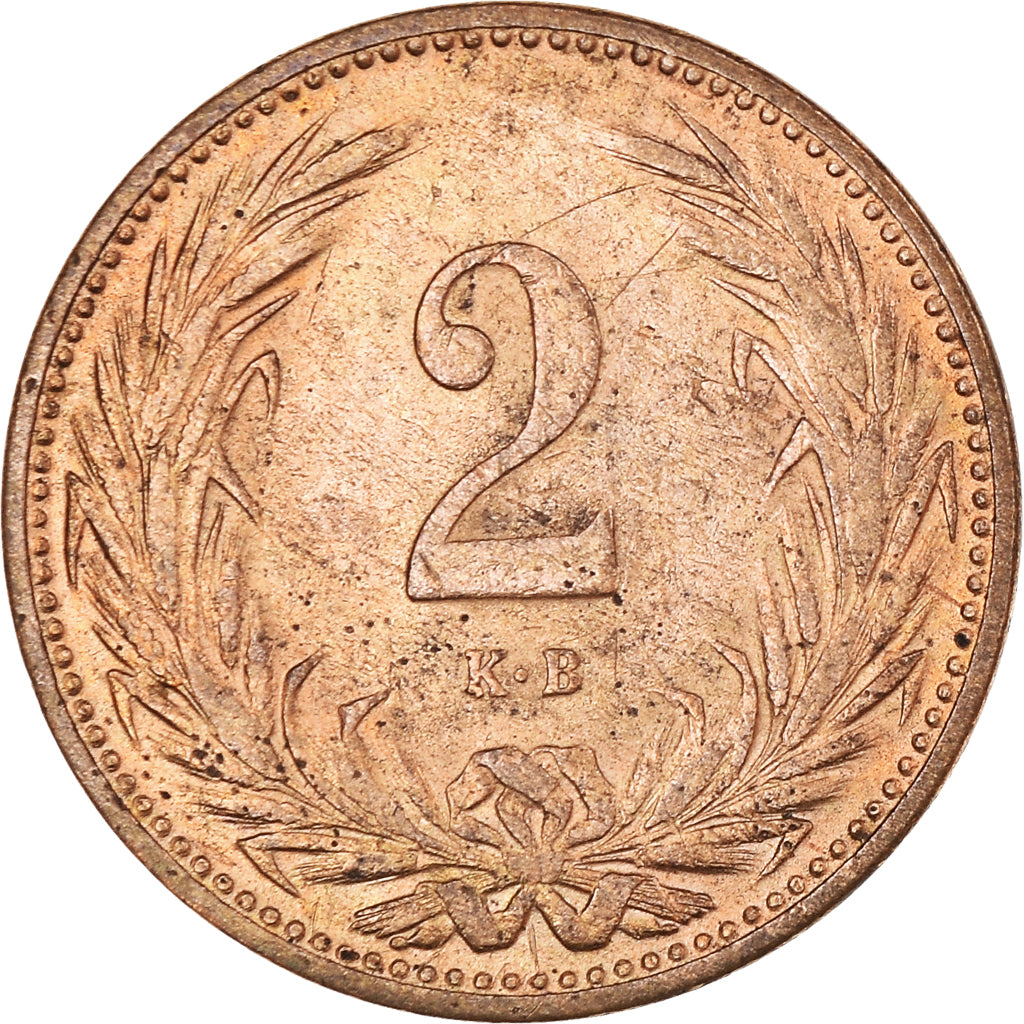 Munten, Hongarije, Franz Joseph I, 2 Filler, 1894, Kormoczbanya, FR, Bronzen