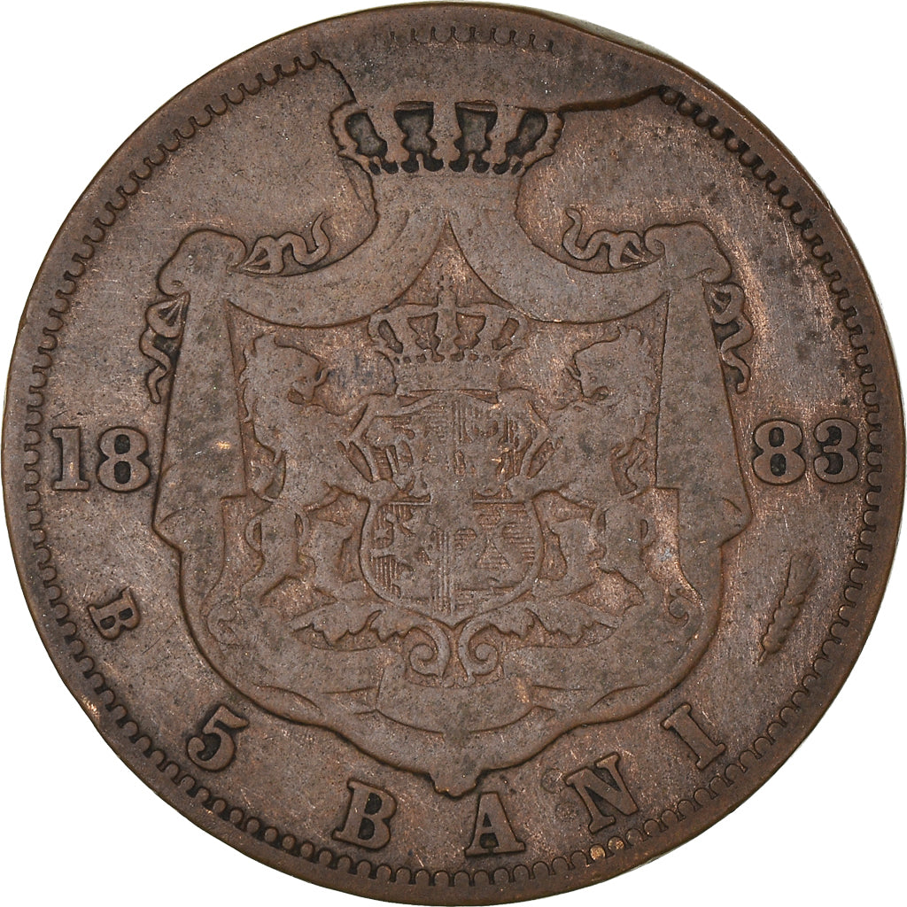 Coin, Romania, Carol I, 5 Bani, 1883, VF(20-25), Copper, KM:19