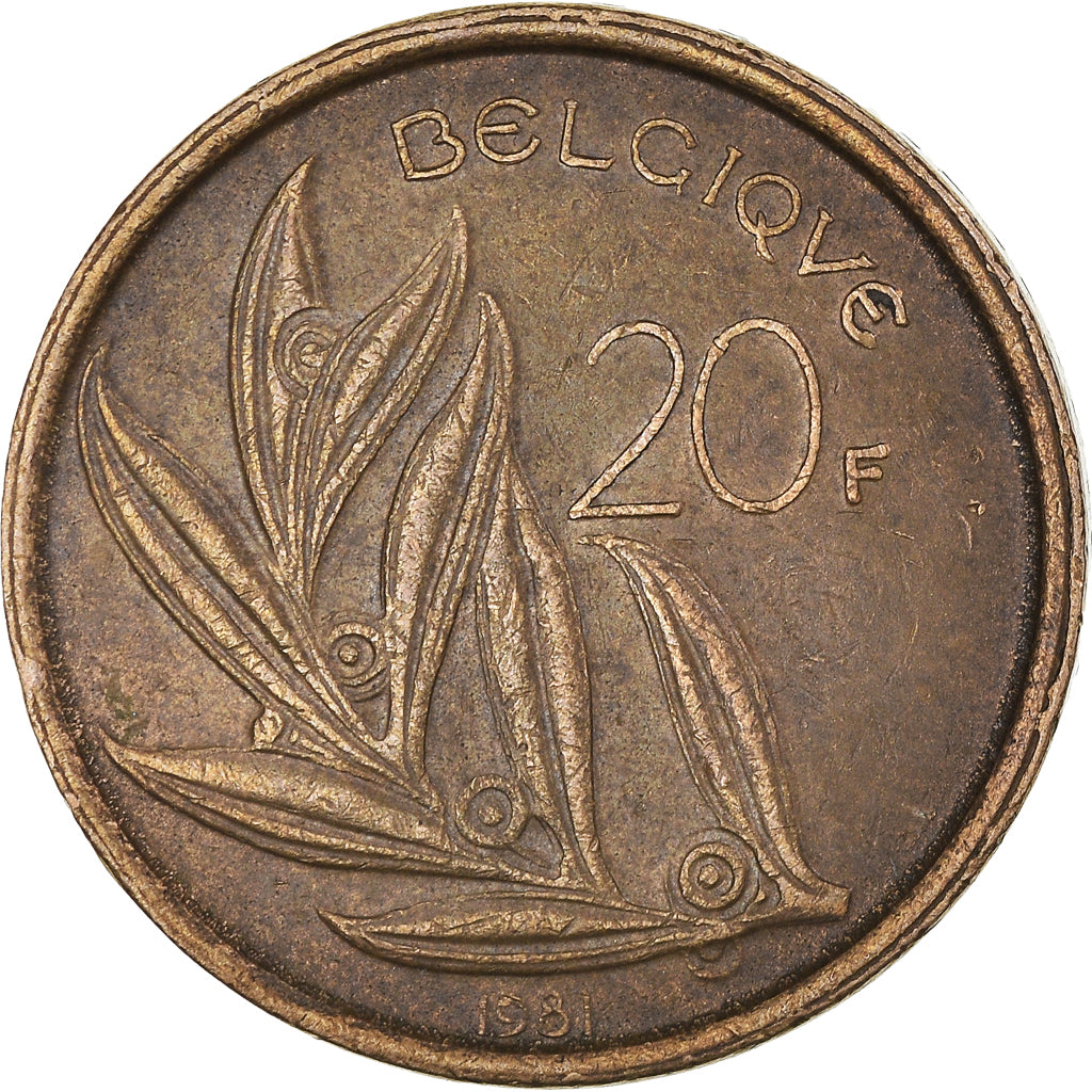 Münze, Belgien, 20 Francs, 20 Frank, 1981, SS, Nickel-Bronze, KM:160