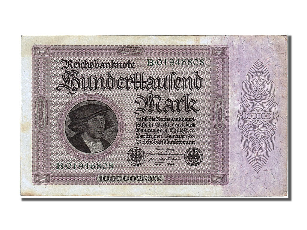 Germany, 100,000 Mark, 1923, KM #83a, 1923-02-01, AU(50-53), B01946808