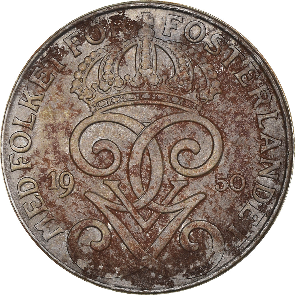 Monnaie, Suède, Gustaf V, 2 Öre, 1950, TB, Iron, KM:811