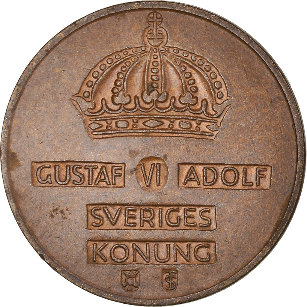 Coin, Sweden, Gustaf VI, 2 Öre, 1959, VF(30-35), Bronze, KM:821
