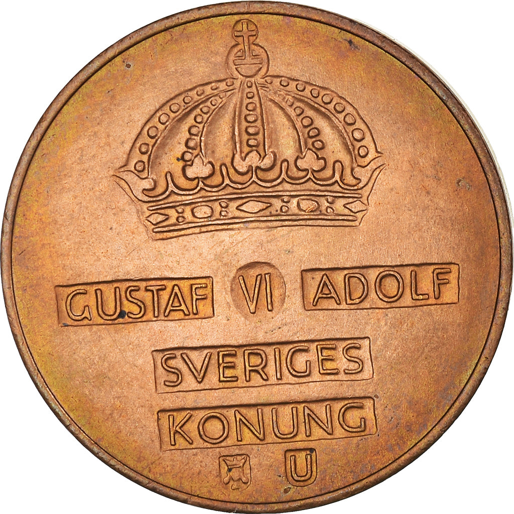 Coin, Sweden, Gustaf VI, 2 Öre, 1969, EF(40-45), Bronze, KM:821