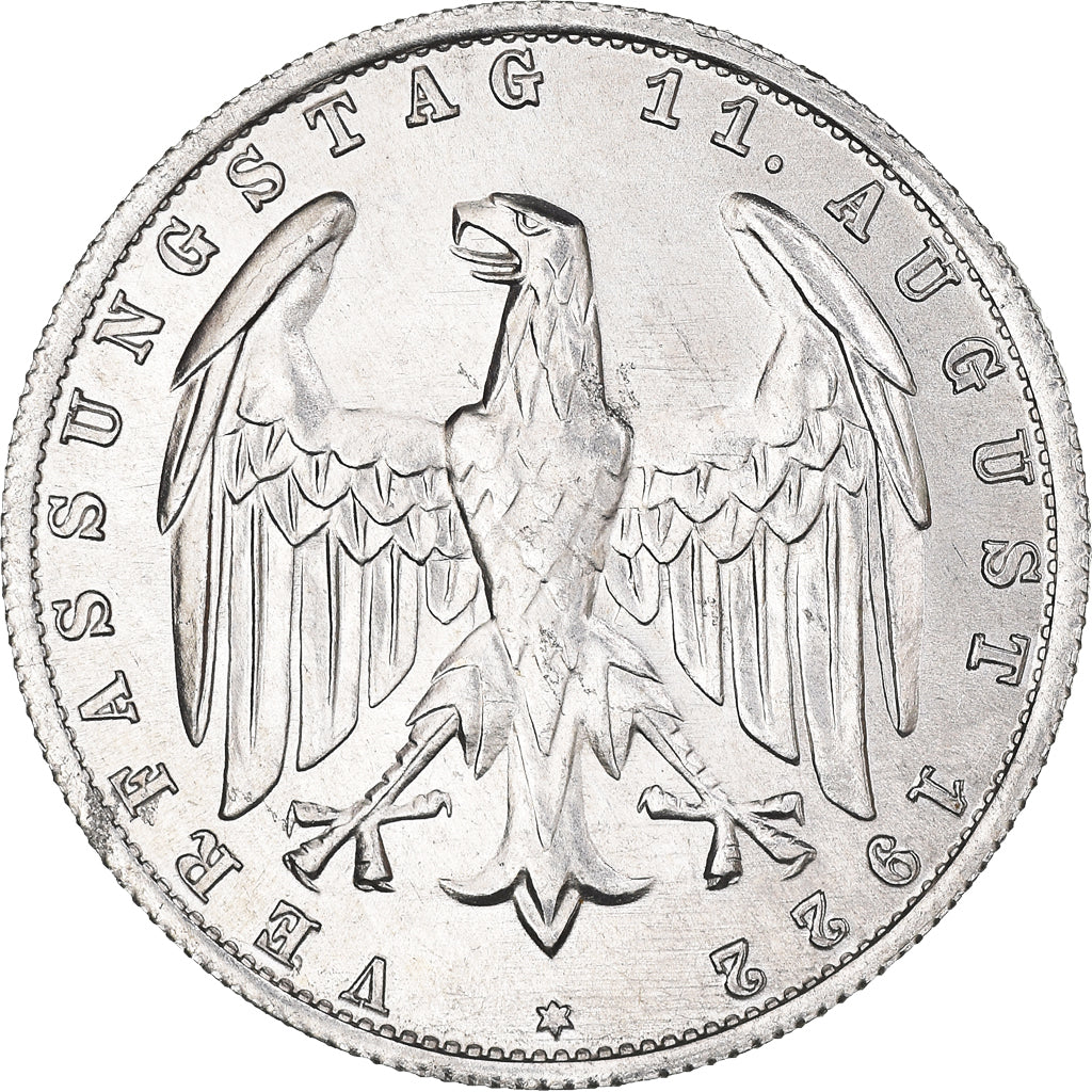 Moneda, ALEMANIA - REPÚBLICA DE WEIMAR, 3 Mark, 1922, Berlin, MBC, Aluminio