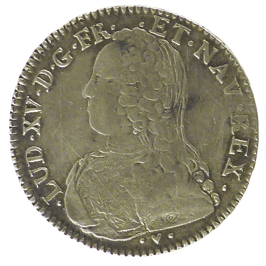 FRANCE, 1/2 Écu aux branches d'olivier, 1/2 ECU, 44 Sols, 1738, Strasbourg, KM .