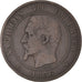 Coin, France, Napoleon III, 10 Centimes, 1856, Lille, VF(30-35), Bronze