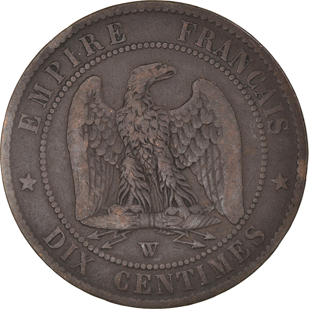 Coin, France, Napoleon III, 10 Centimes, 1856, Lille, VF(30-35), Bronze