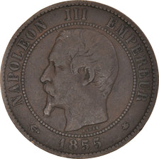 Coin, France, Napoléon III, 10 Centimes, 1855, Strasbourg, VF(30-35), Bronze