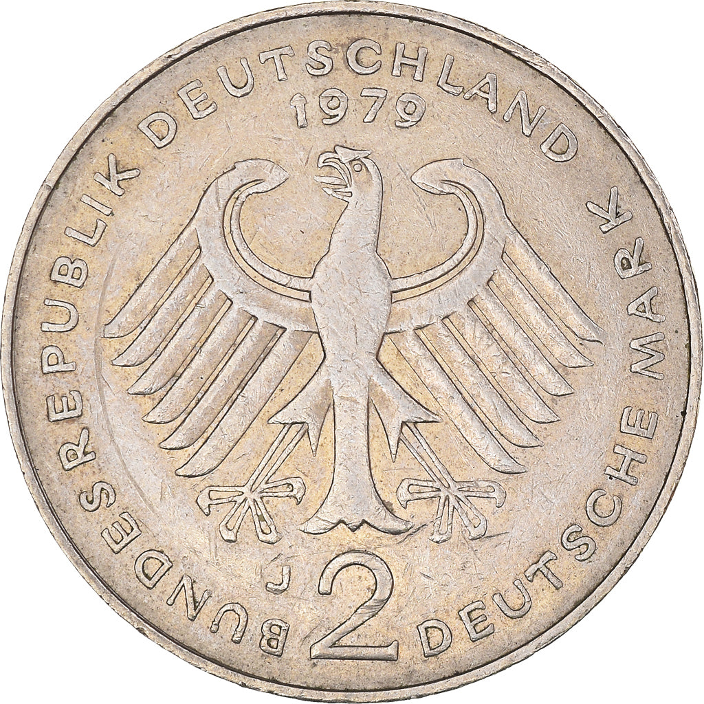 Coin, GERMANY - FEDERAL REPUBLIC, 2 Mark, 1979, Hambourg, EF(40-45)