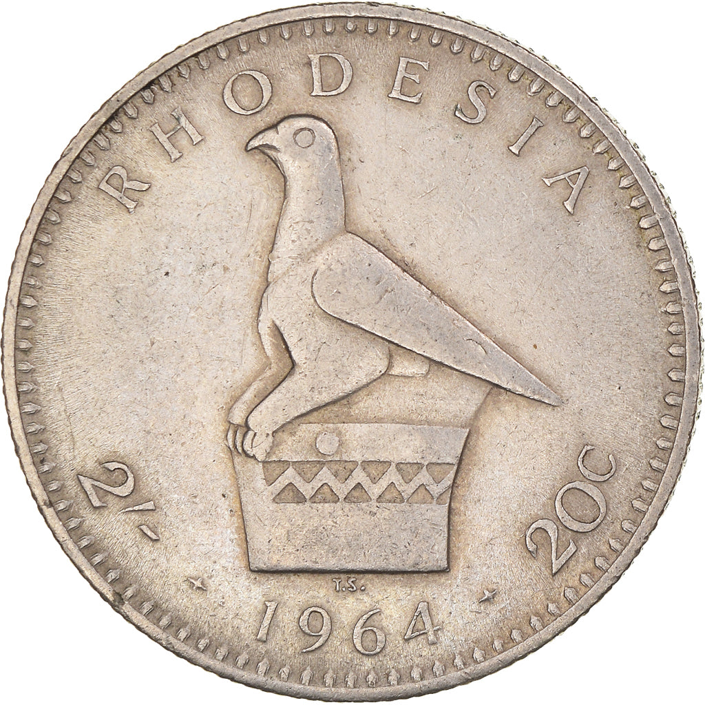 Monnaie, Rhodésie, Elizabeth II, 2 Shillings = 20 Cents, 1964, British Royal