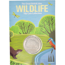 Coin, Guernsey, Hedgehog, 10 Pence, 2021, FDC, MS(65-70), Acier plaqué nickel