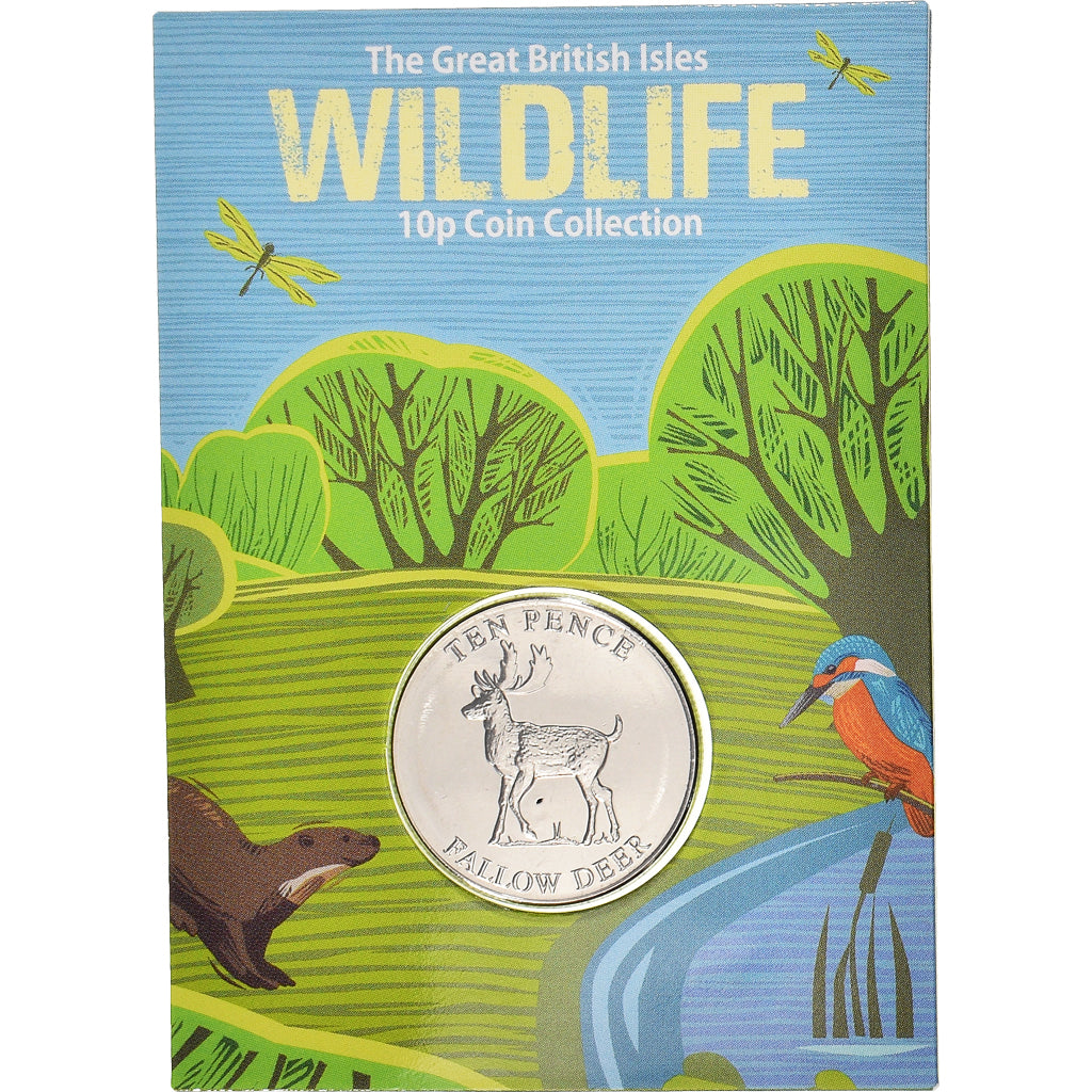 Coin, Guernsey, Fallow Deer, 10 Pence, 2021, FDC, MS(65-70), Acier plaqué
