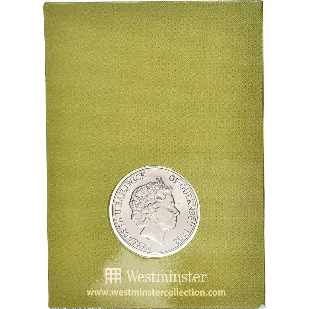 Coin, Guernsey, Fallow Deer, 10 Pence, 2021, FDC, MS(65-70), Acier plaqué