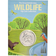 Coin, Guernsey, Brown  Hare, 10 Pence, 2021, FDC, MS(65-70), Acier plaqué