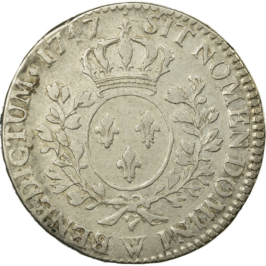 Francia, Louis XV, 1/2 Écu au bandeau, 1747, Lille, Argento, MB+, Gadoury:314