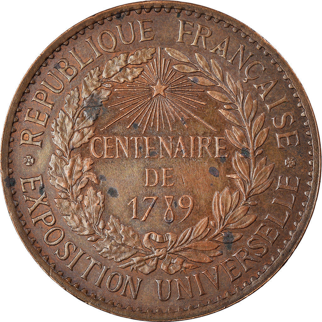 Francia, medaglia, 1789 Centenary, Worldwide exhibition, History, 1889, Barre