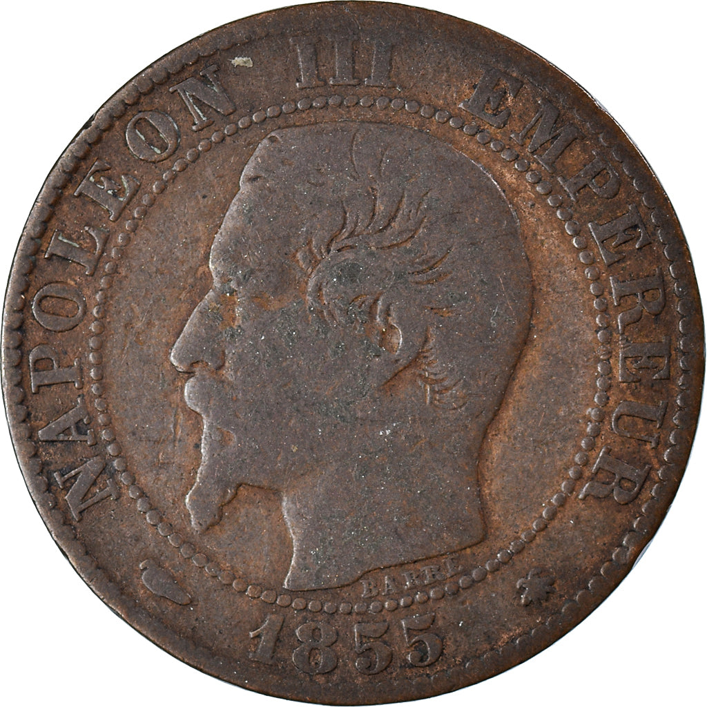 Coin, France, Napoléon III, 5 Centimes, 1855, Strasbourg, VF(20-25), Bronze