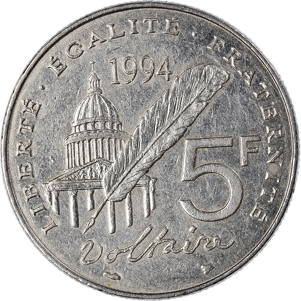 Monnaie, France, Voltaire, 5 Francs, 1994, Paris, TTB, Nickel, Gadoury:775