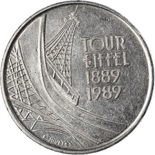 Coin, France, Tour Eiffel, 5 Francs, 1989, Paris, EF(40-45), Nickel, KM:968