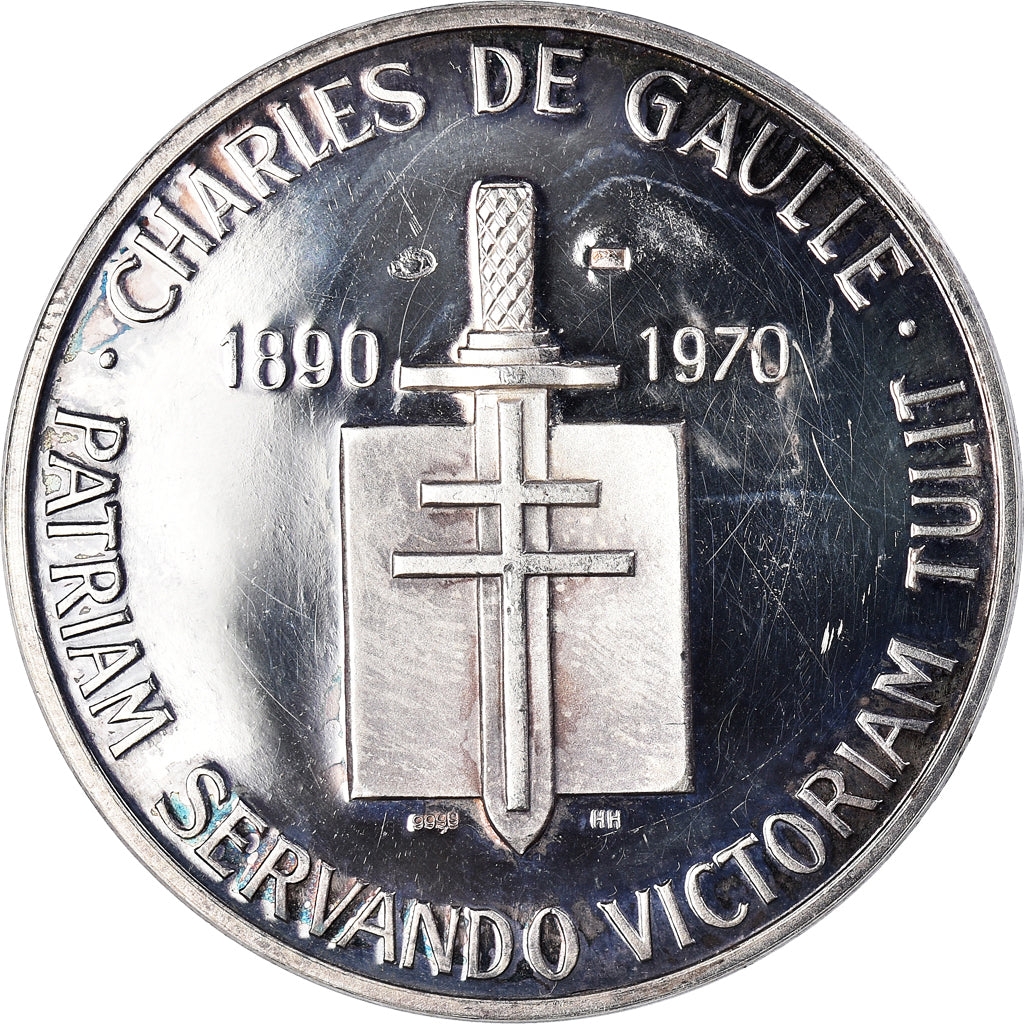 Francia, medaglia, Charles De Gaulle, 1970, 1970 PATRIAM SERVANDO VICTORIAM