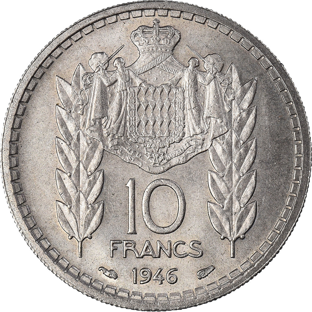 Münze, Monaco, Louis II, 10 Francs, 1946, Paris, VZ, Kupfer-Nickel, KM:123