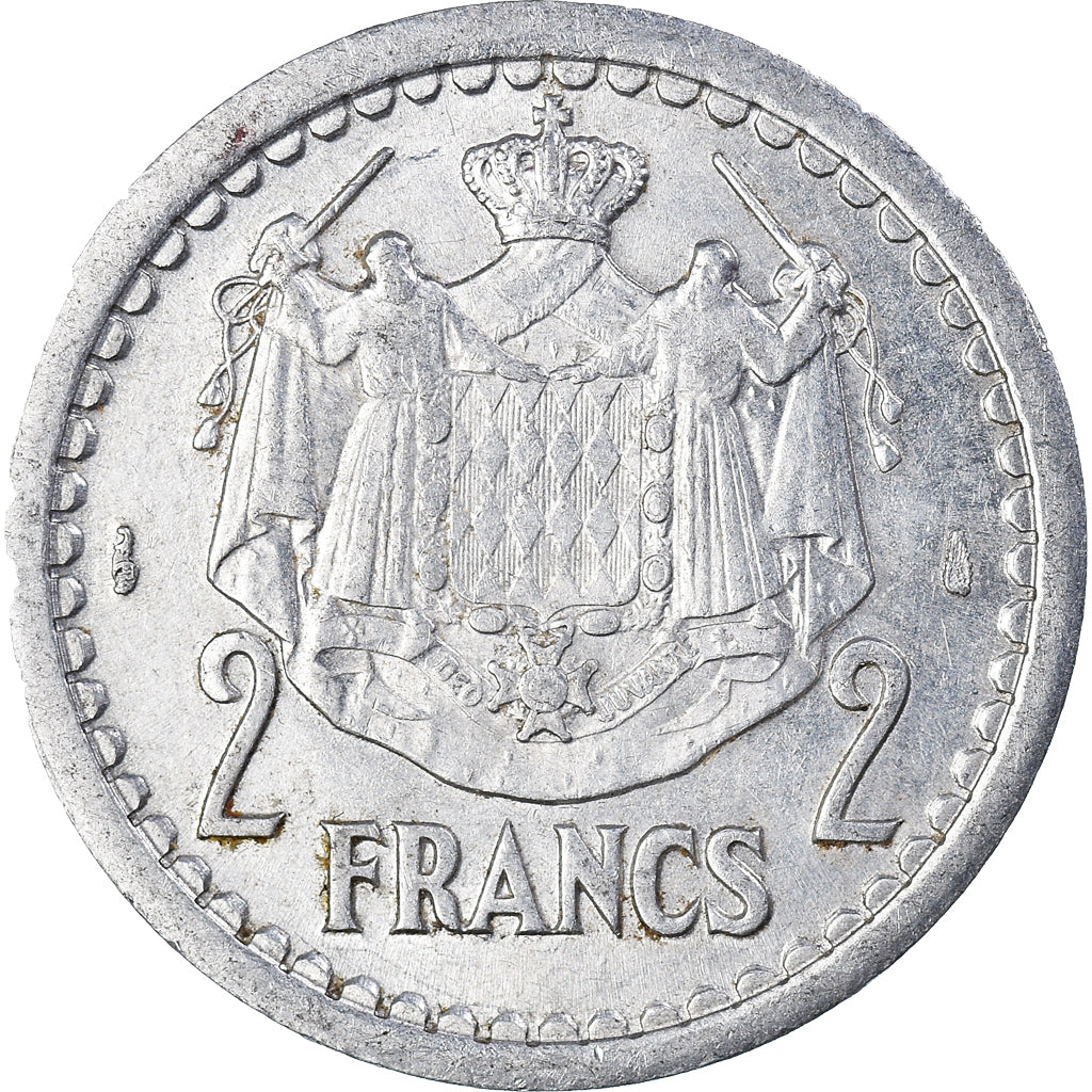 Münze, Monaco, 2 Francs, 1943, Paris, S+, Aluminium, KM:121, Gadoury:MC 133