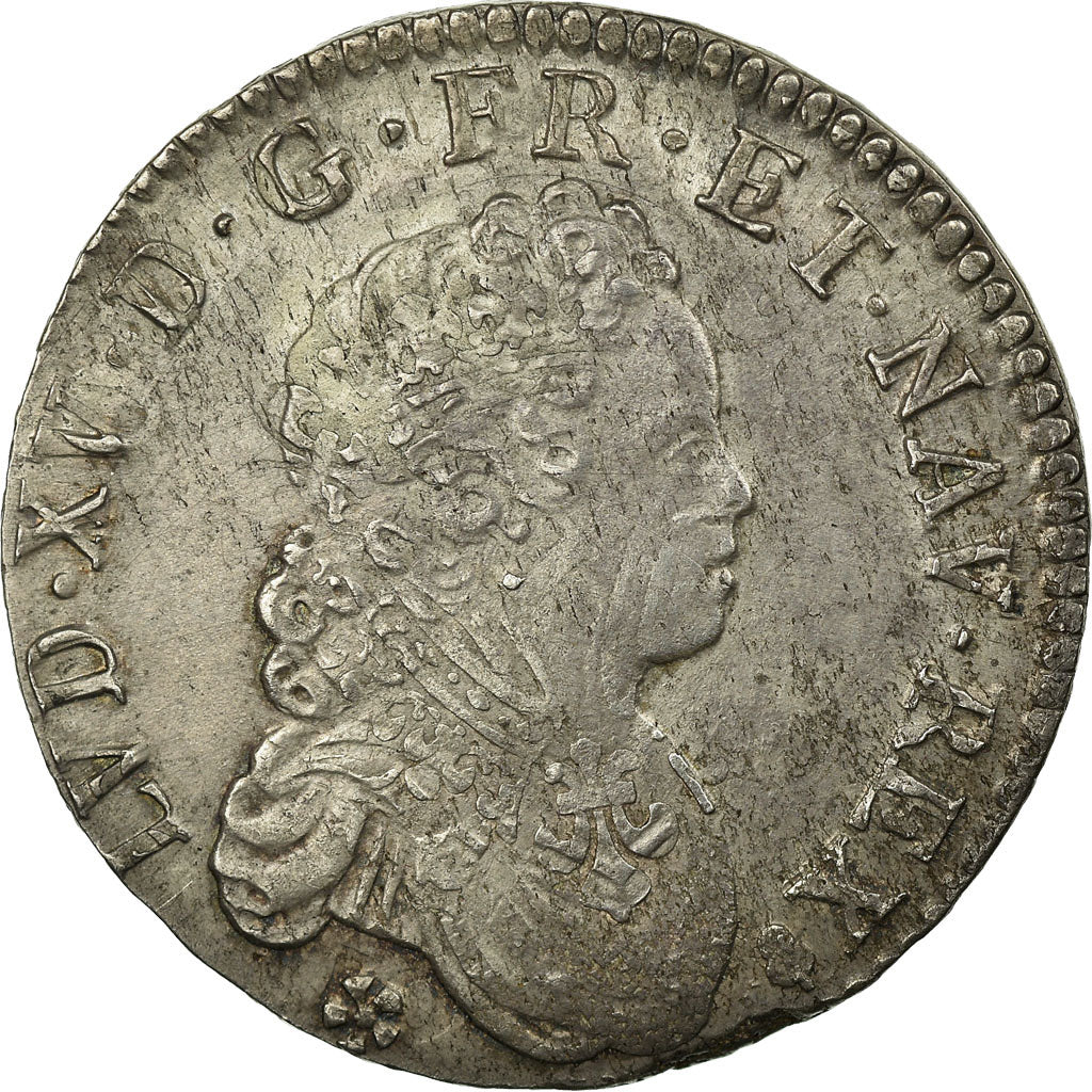 France, Louis XV, 1/2 Écu Vertugadin, 1716, Reims, reformed, Silver