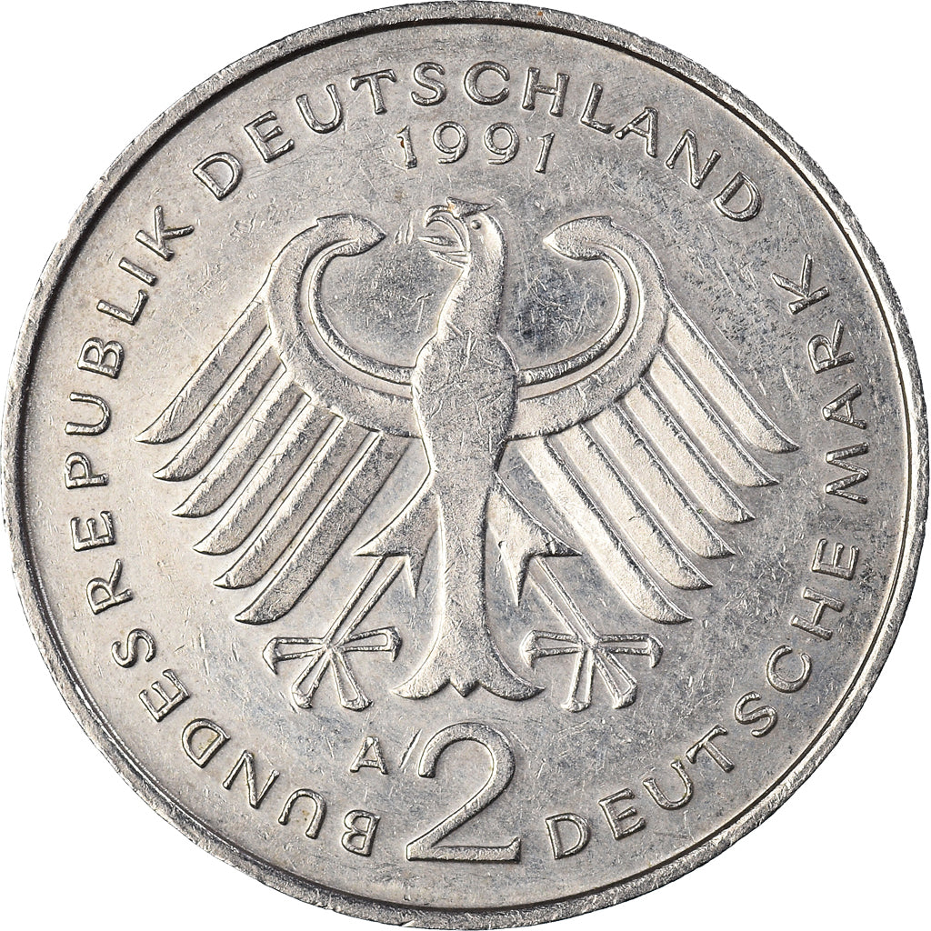 Münze, Bundesrepublik Deutschland, 2 Mark, 1991, Berlin, SS, Copper-Nickel Clad