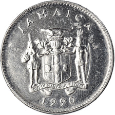 Coin, Jamaica, Elizabeth II, 10 Cents, 1990, EF(40-45), Nickel plated steel