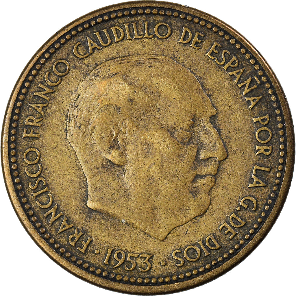 Coin, Spain, Caudillo and regent, 2-1/2 Pesetas, 1954, VF(20-25)