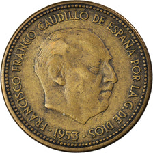Coin, Spain, Caudillo and regent, 2-1/2 Pesetas, 1954, VF(20-25)