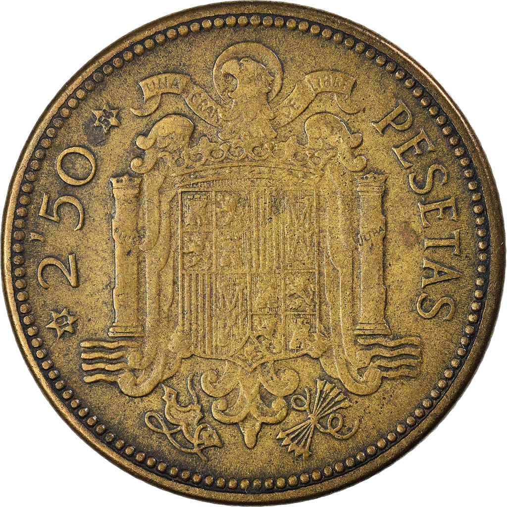 Coin, Spain, Caudillo and regent, 2-1/2 Pesetas, 1954, VF(20-25)