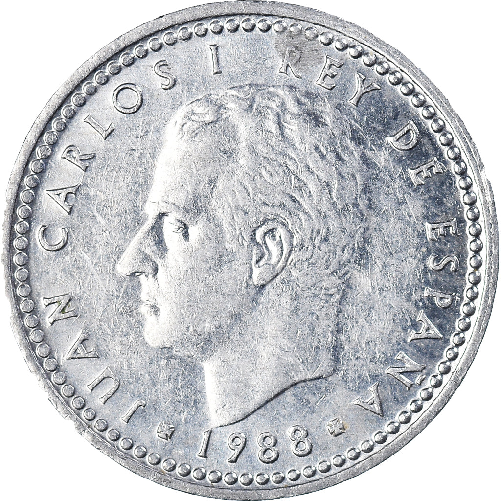 Münze, Spanien, Juan Carlos I, Peseta, 1988, S+, Aluminium, KM:821