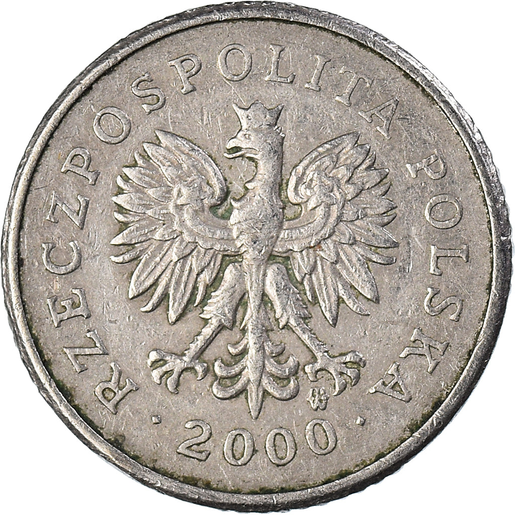 Münze, Polen, 10 Groszy, 2000, Warsaw, S, Kupfer-Nickel, KM:279