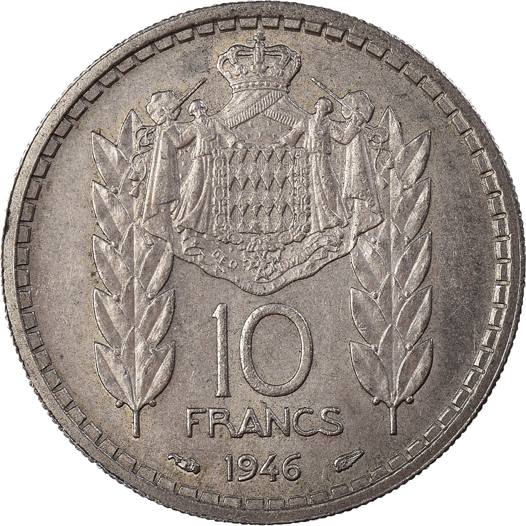 Moneta, Monaco, Louis II, 10 Francs, 1946, Paris, BB, Rame-nichel, KM:123