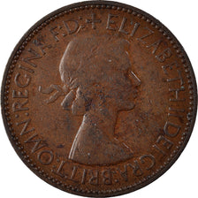 Coin, Great Britain, Elizabeth II, 1/2 Penny, 1953, VF(20-25), Bronze, KM:882