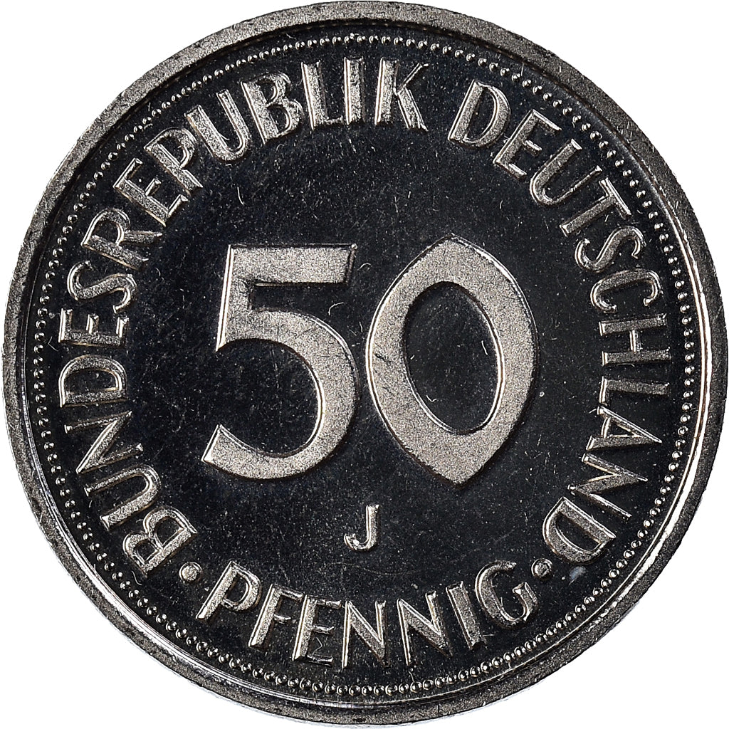 Coin, GERMANY - FEDERAL REPUBLIC, 50 Pfennig, 1997, Hambourg, BE, MS(63)