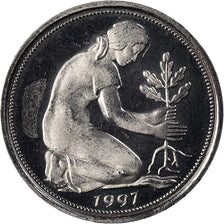 Coin, GERMANY - FEDERAL REPUBLIC, 50 Pfennig, 1997, Stuttgart, BE, MS(63)