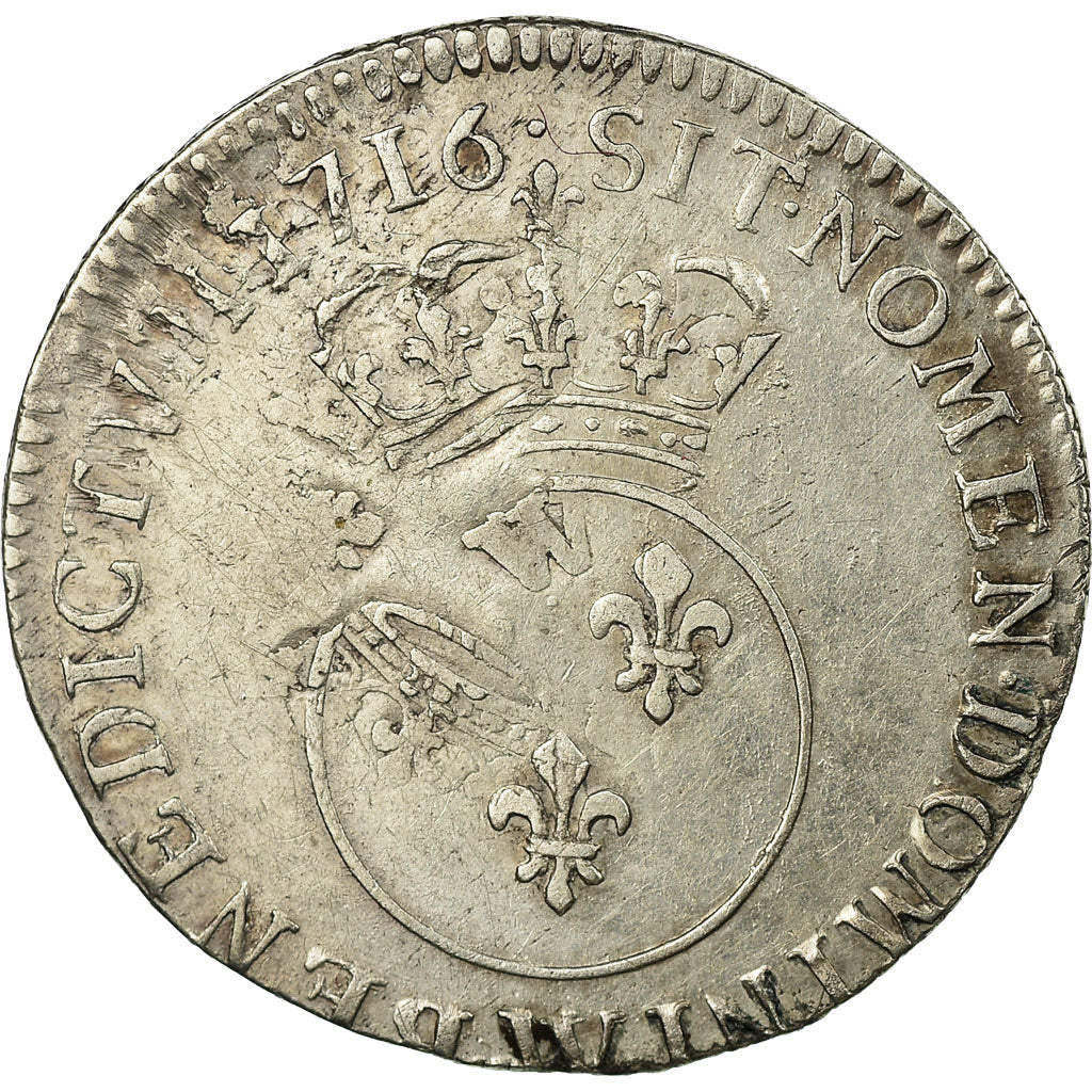 France, Louis XV, 1/10 Écu vertugadin, 1716, Lille, reformed, Silver