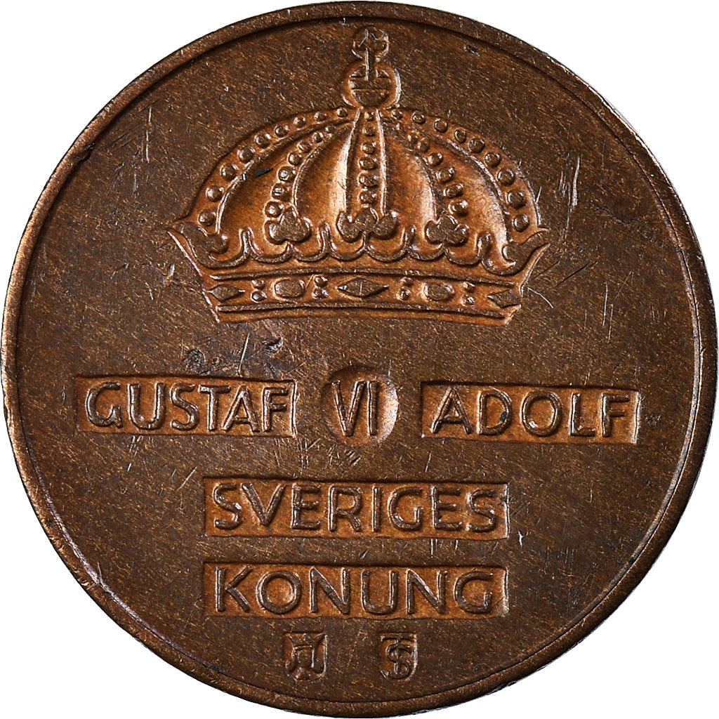 Moneta, Svezia, Gustaf VI, 2 Öre, 1960, MB+, Bronzo, KM:821