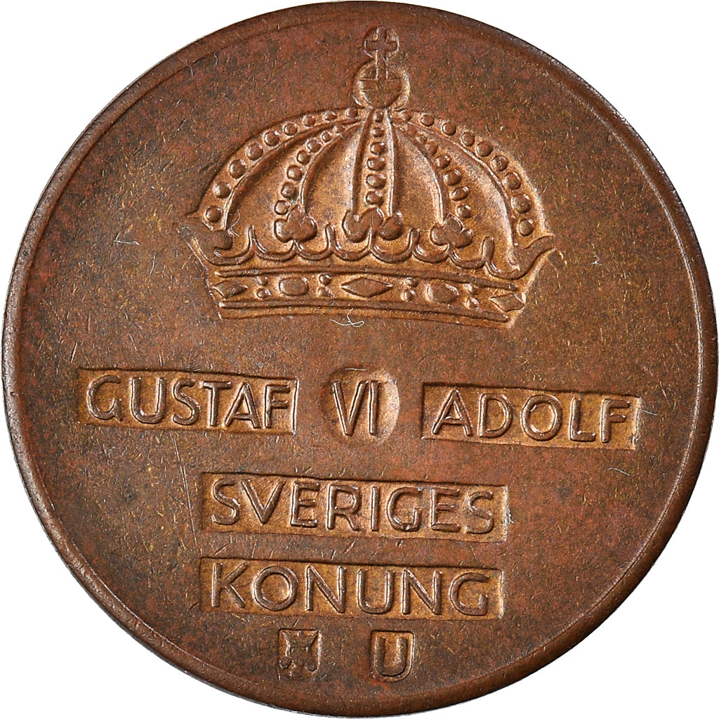 Coin, Sweden, Gustaf VI, 2 Öre, 1969, VF(30-35), Bronze, KM:821
