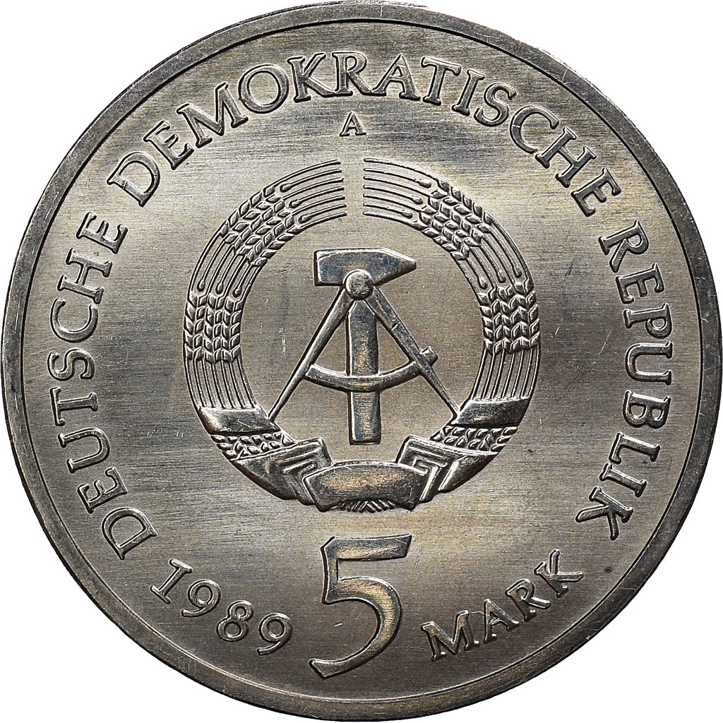 Coin, GERMAN-DEMOCRATIC REPUBLIC, Marien Kirche in M, 5 Mark, 1989, Berlin