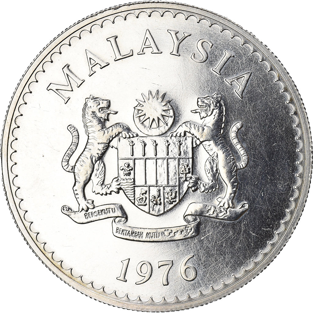 Coin, Malaysia, Agong VI Conservation, 25 Ringgit, 1976, AU(55-58), Silver