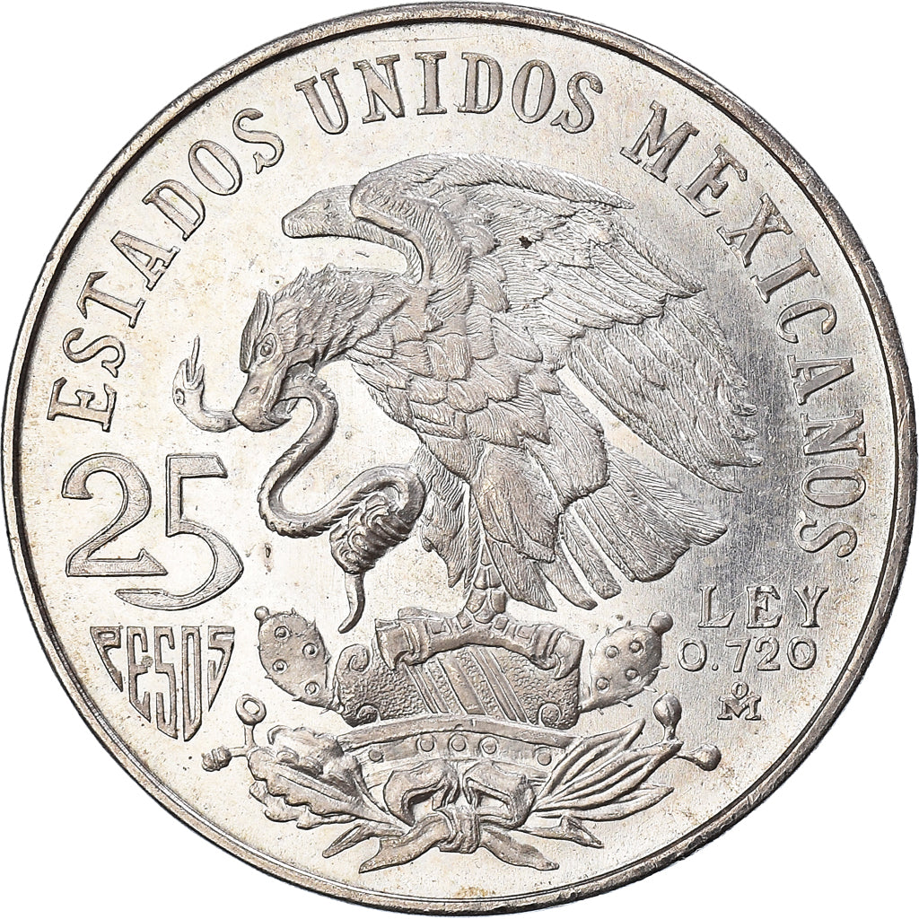 Coin, Mexico, 25 Pesos, 1968, Mexico, AU(50-53), Silver, KM:479.1