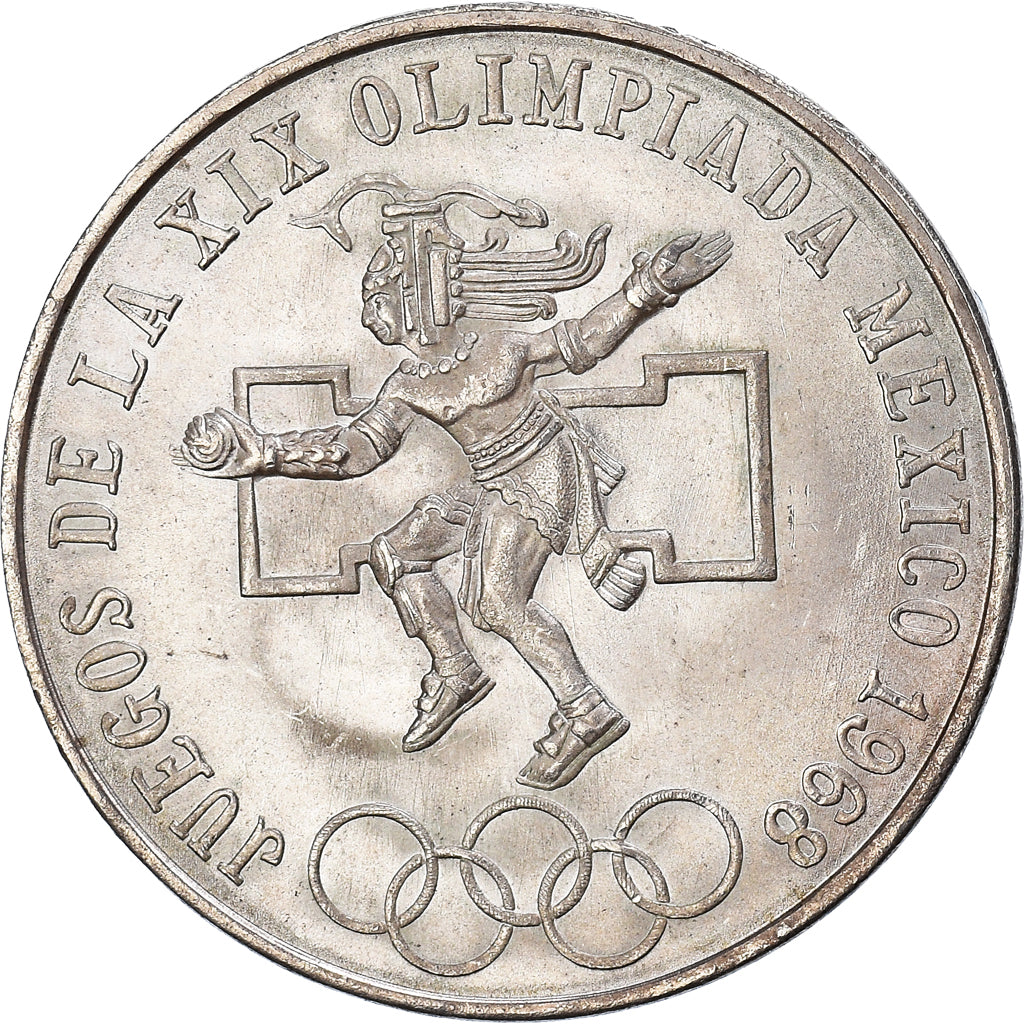Coin, Mexico, 25 Pesos, 1968, Mexico, AU(50-53), Silver, KM:479.1