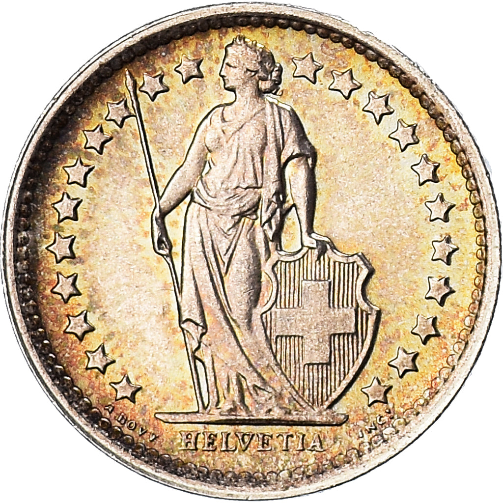 Coin, Switzerland, 1/2 Franc, 1965, Bern, MS(63), Silver, KM:23