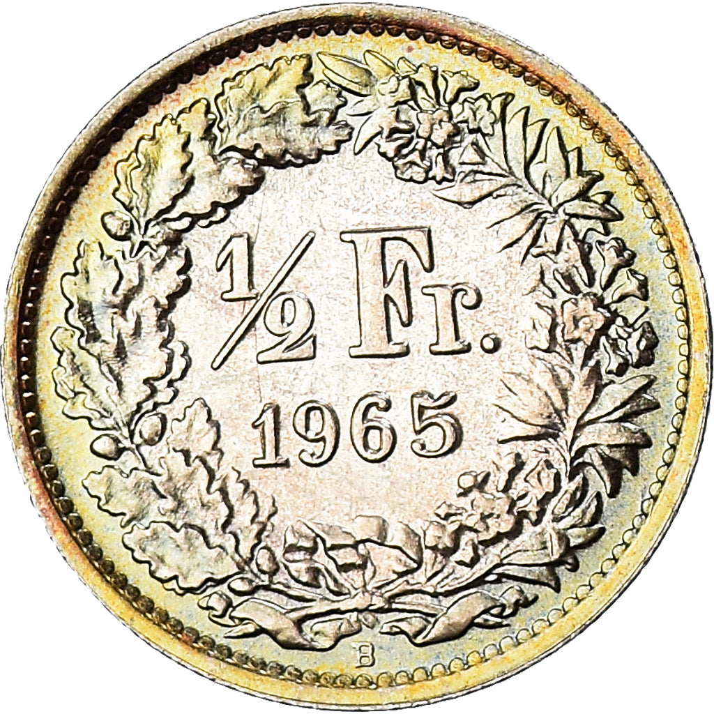 Coin, Switzerland, 1/2 Franc, 1965, Bern, MS(63), Silver, KM:23