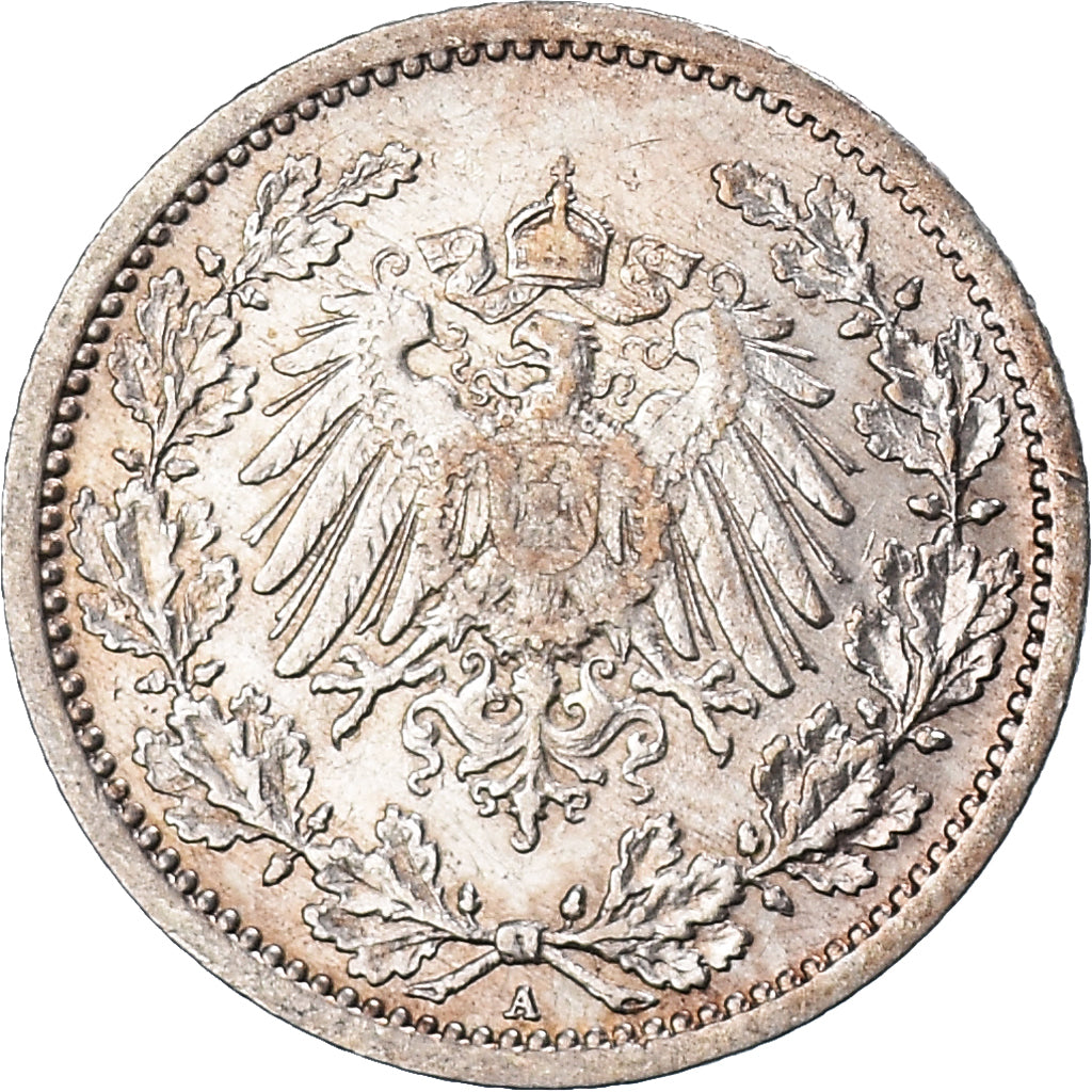 Coin, GERMANY - EMPIRE, 1/2 Mark, 1913, Berlin, EF(40-45), Silver, KM:17
